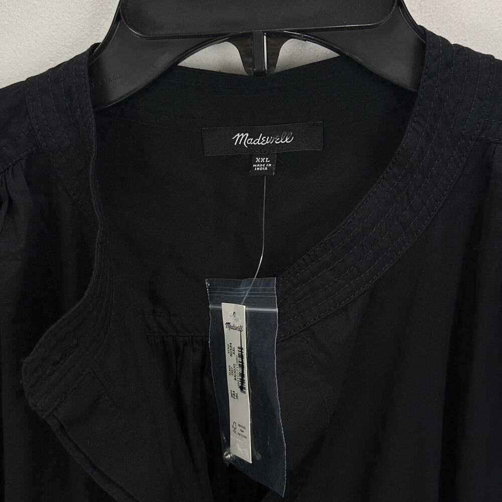 Madewell Flutter Sleeve Button Front Mini Dress P… - image 9